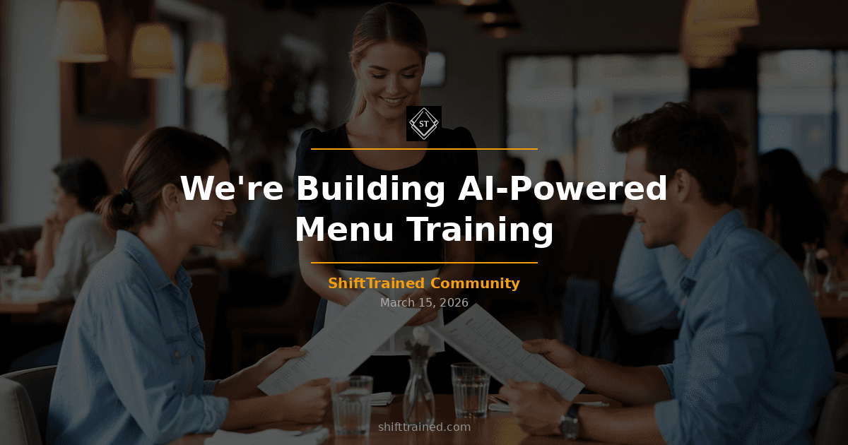 We're Building AI-Powered Menu Training for Restaurants