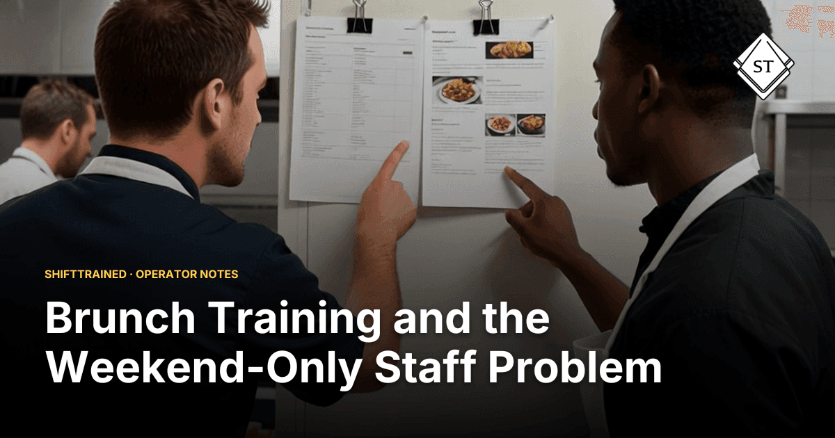 Brunch Training and the Weekend-Only Staff Problem