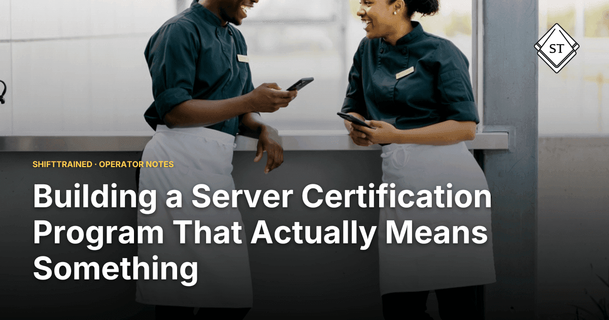 Building a Server Certification Program That Actually Means Something