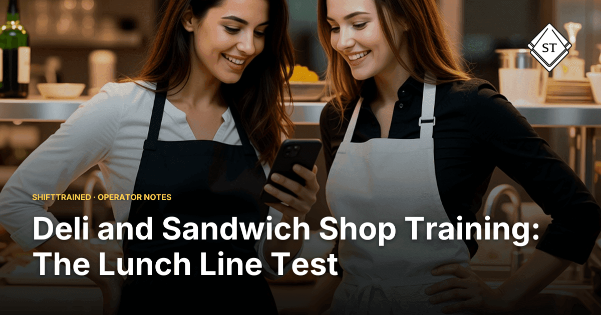 Deli and Sandwich Shop Training: The Lunch Line Test