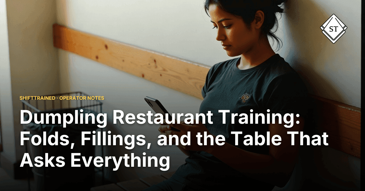 Dumpling Restaurant Training: Folds, Fillings, and the Table That Asks Everything