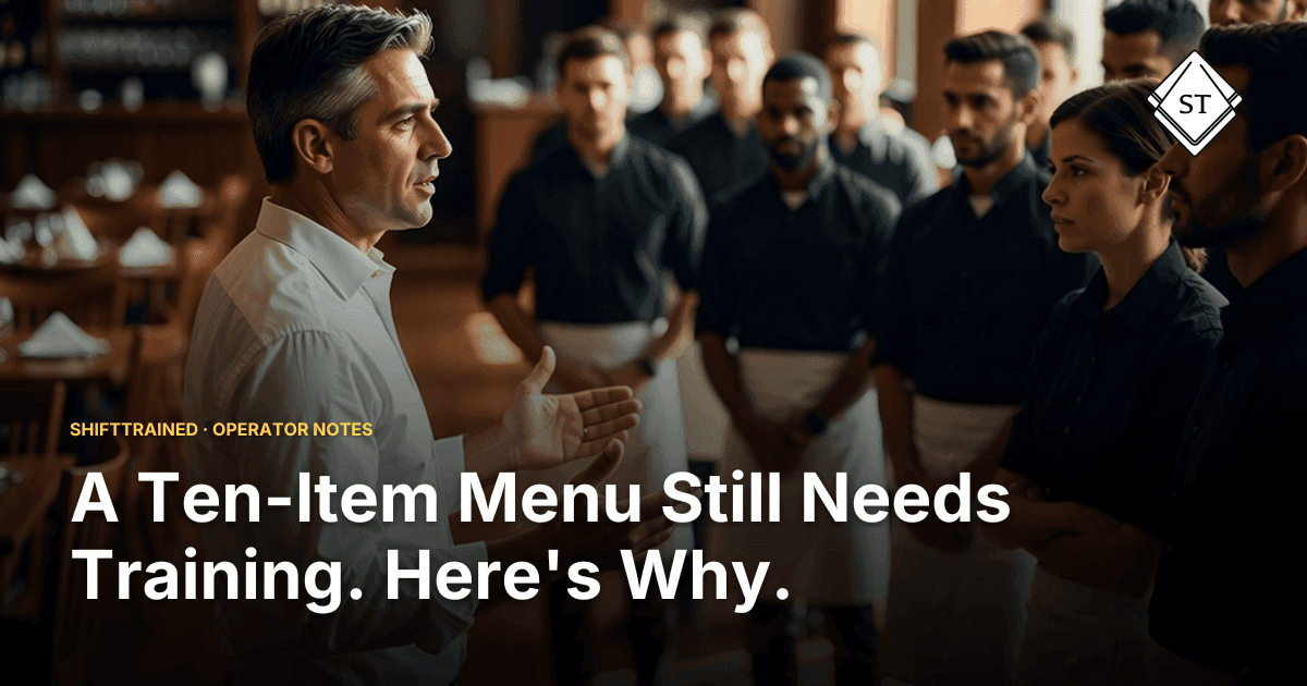 A Ten-Item Menu Still Needs Training. Here's Why.