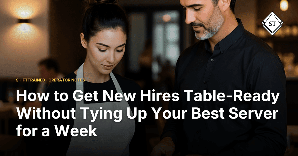 How to Get New Hires Table-Ready Without Tying Up Your Best Server for a Week