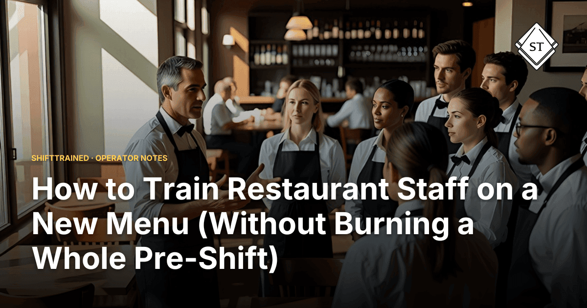 How to Train Restaurant Staff on a New Menu (Without Burning a Whole Pre-Shift)