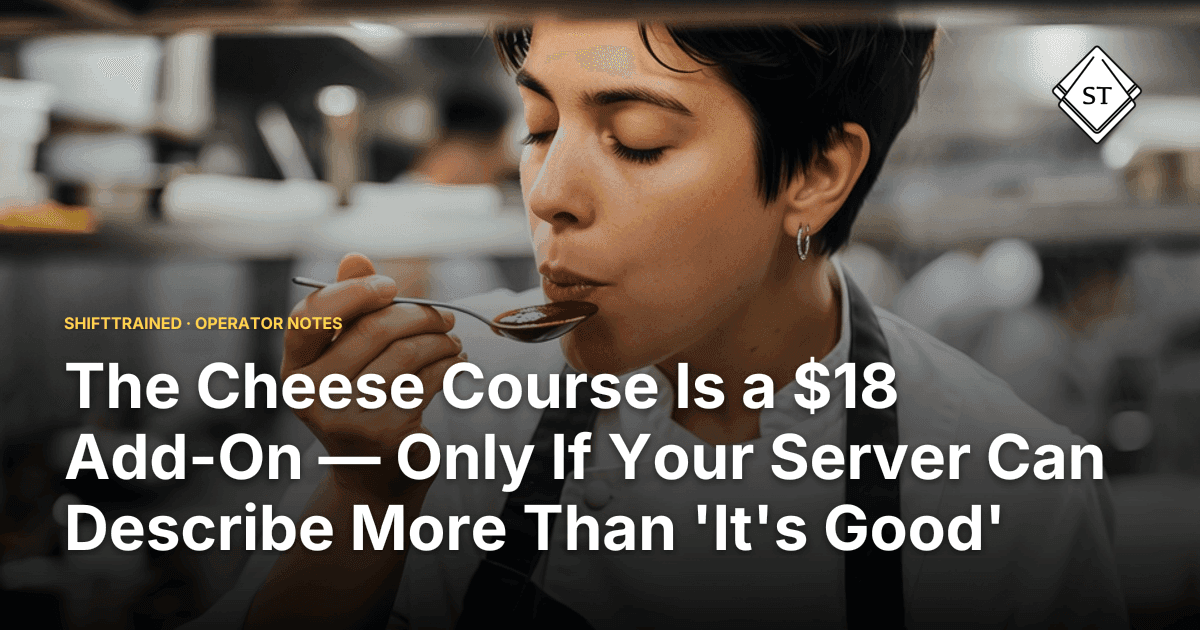 The Cheese Course Is a $18 Add-On — Only If Your Server Can Describe More Than 'It's Good'
