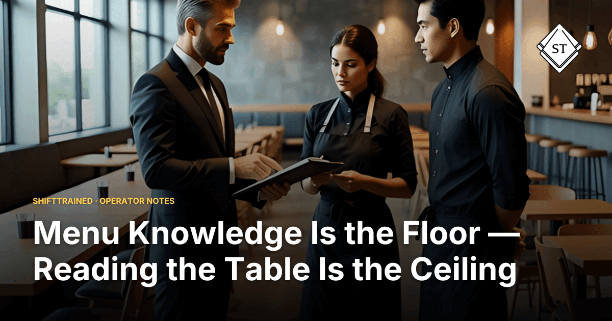 Menu Knowledge Is the Floor — Reading the Table Is the Ceiling