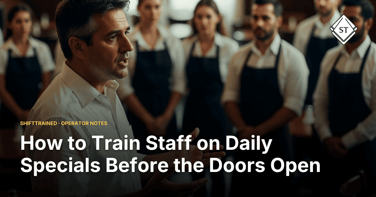 How to Train Staff on Daily Specials Before the Doors Open