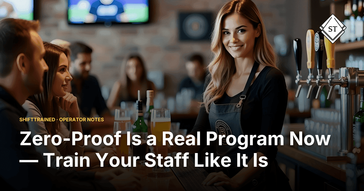 Zero-Proof Is a Real Program Now — Train Your Staff Like It Is