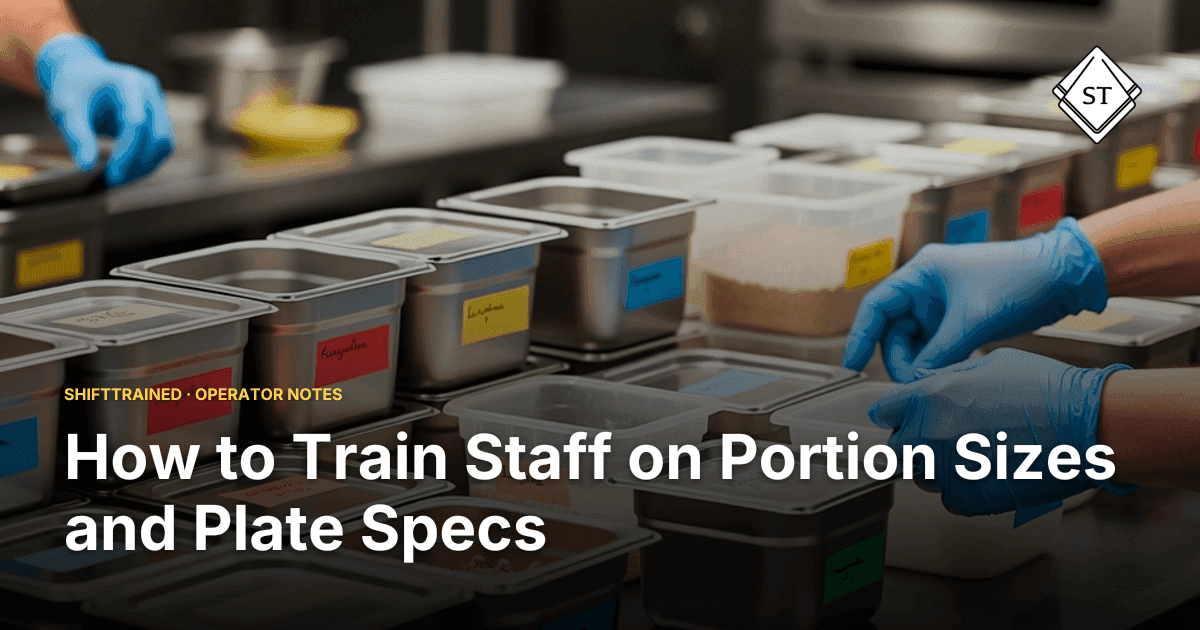 How to Train Staff on Portion Sizes and Plate Specs