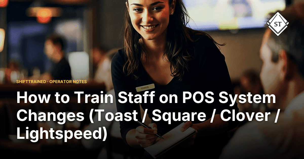 How to Train Staff on POS System Changes (Toast / Square / Clover / Lightspeed)