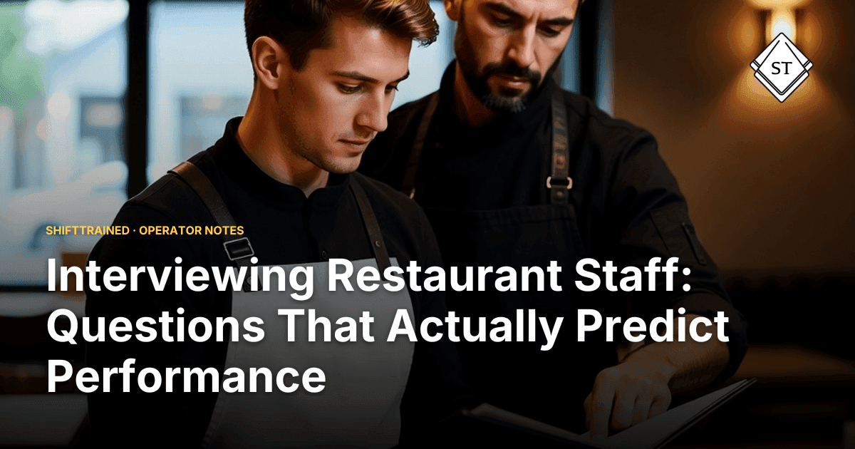 Interviewing Restaurant Staff: Questions That Actually Predict Performance