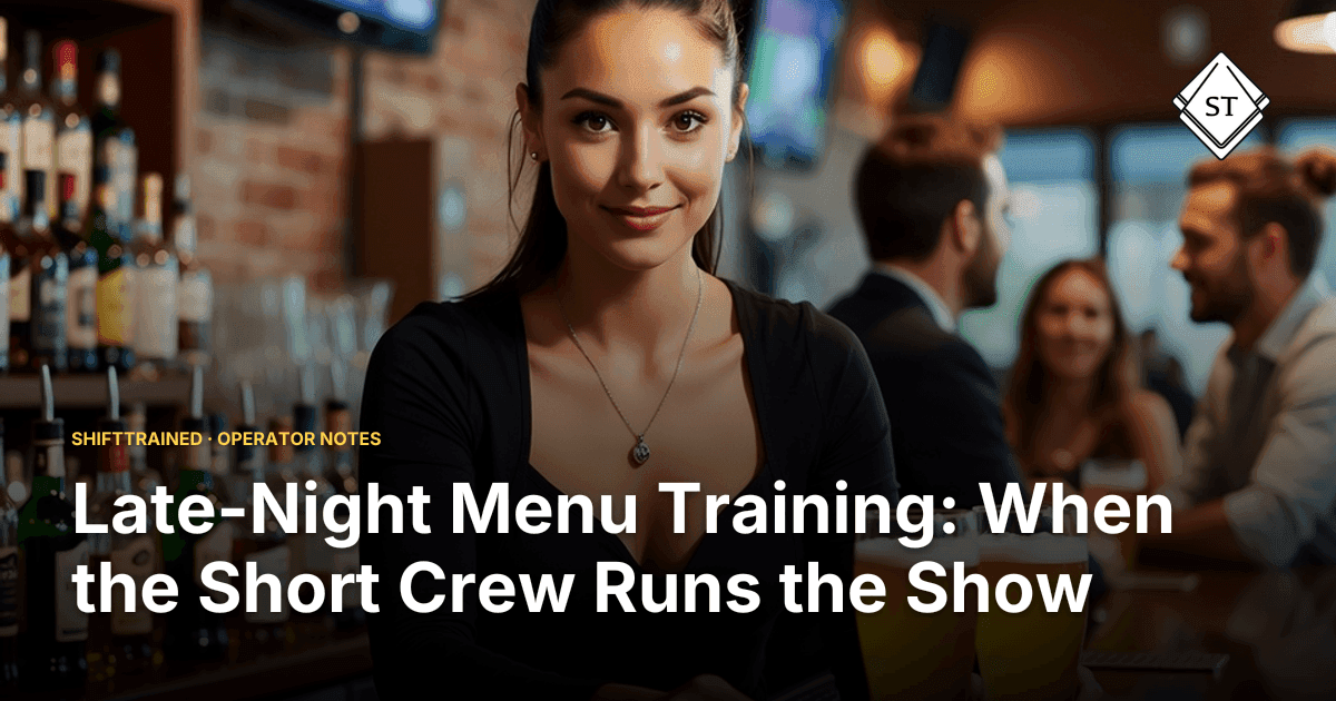 Late-Night Menu Training: When the Short Crew Runs the Show