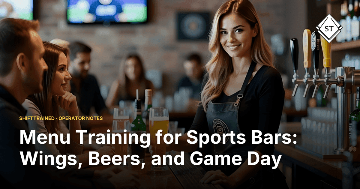 Menu Training for Sports Bars: Wings, Beers, and Game Day