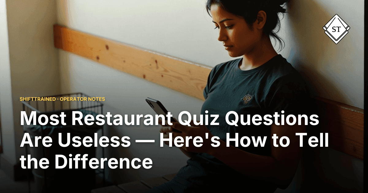 Most Restaurant Quiz Questions Are Useless — Here's How to Tell the Difference