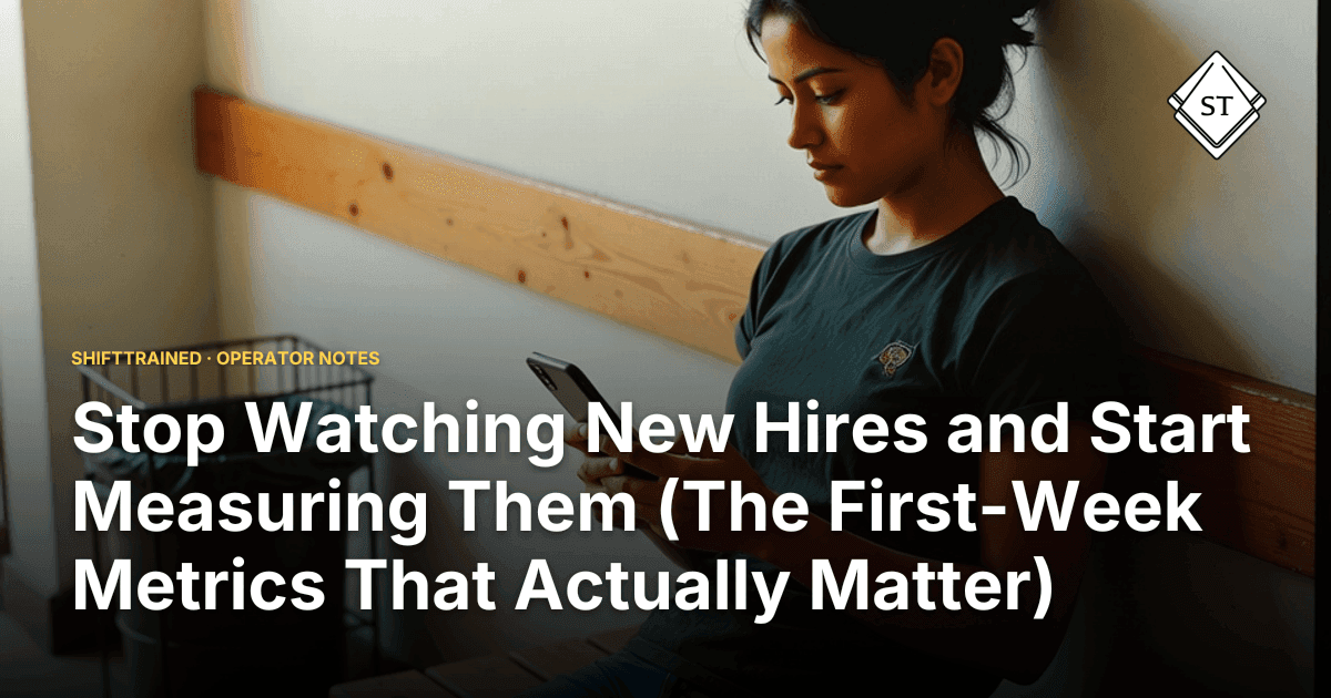 Stop Watching New Hires and Start Measuring Them (The First-Week Metrics That Actually Matter)