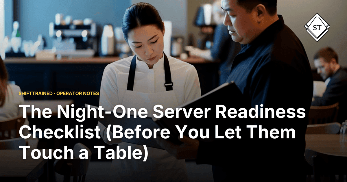 The Night-One Server Readiness Checklist (Before You Let Them Touch a Table)
