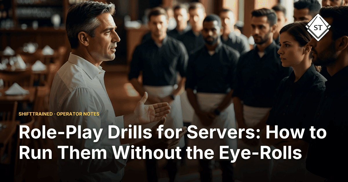 Role-Play Drills for Servers: How to Run Them Without the Eye-Rolls