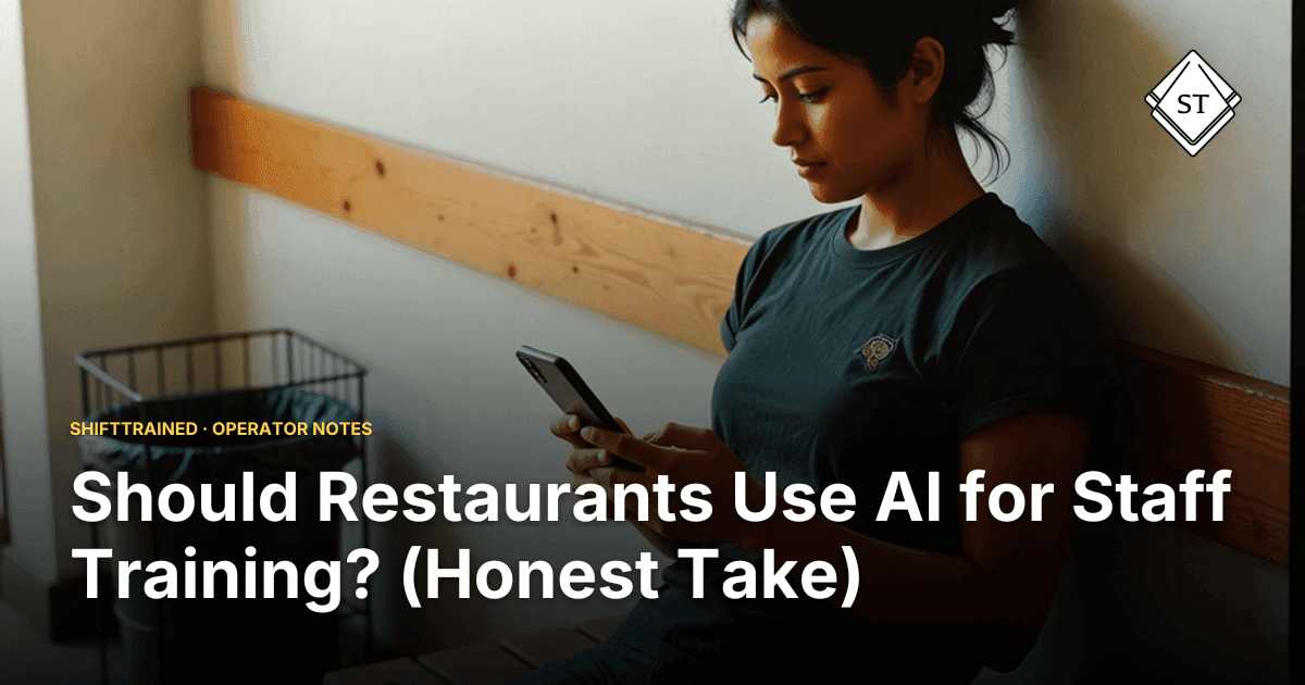Should Restaurants Use AI for Staff Training? (Honest Take)