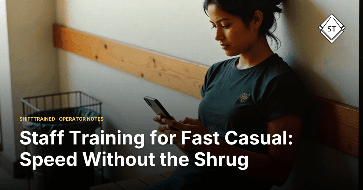 Staff Training for Fast Casual: Speed Without the Shrug