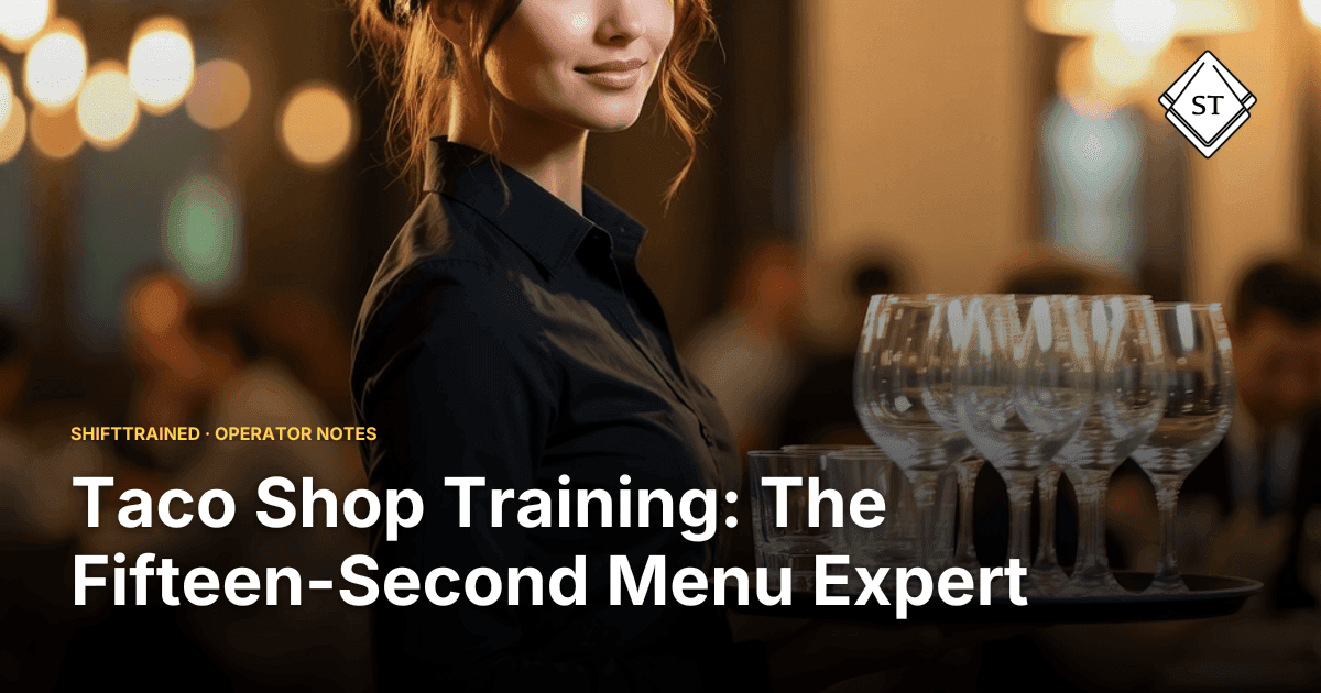 Taco Shop Training: The Fifteen-Second Menu Expert