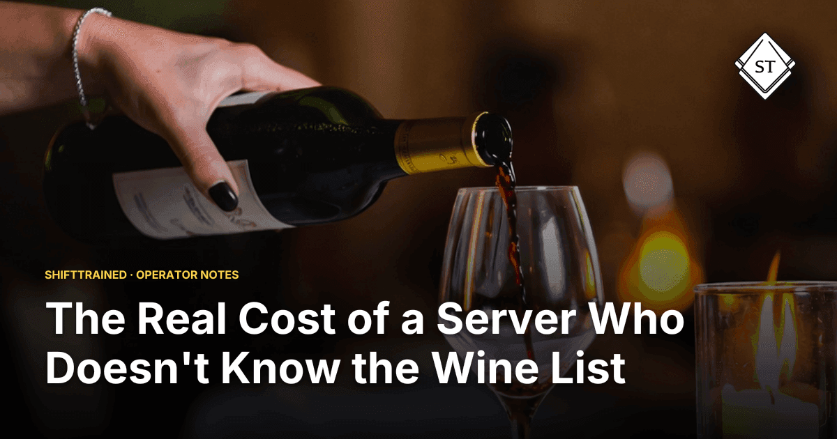 The Real Cost of a Server Who Doesn't Know the Wine List