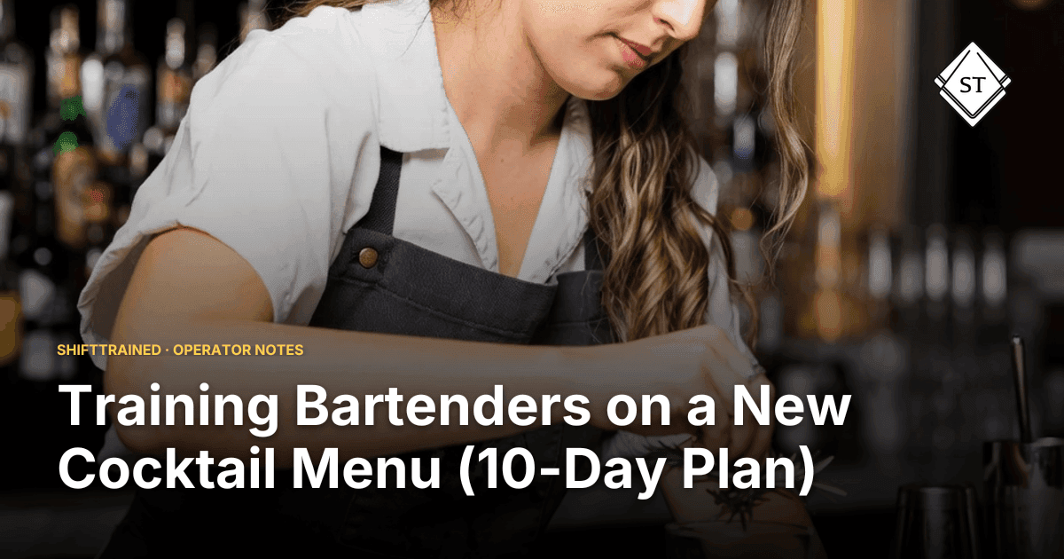 Training Bartenders on a New Cocktail Menu (10-Day Plan)