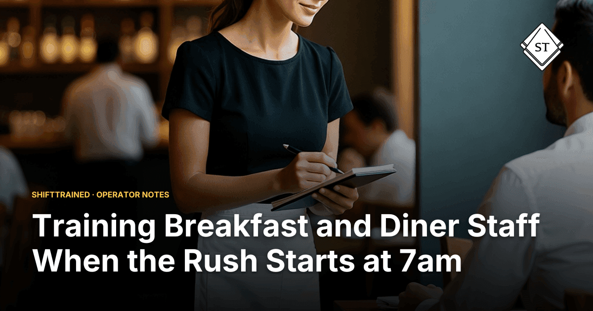 Training Breakfast and Diner Staff When the Rush Starts at 7am