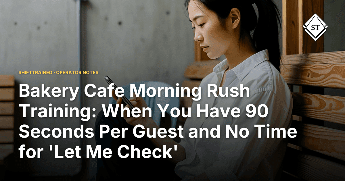 Bakery Cafe Morning Rush Training: When You Have 90 Seconds Per Guest and No Time for 'Let Me Check'