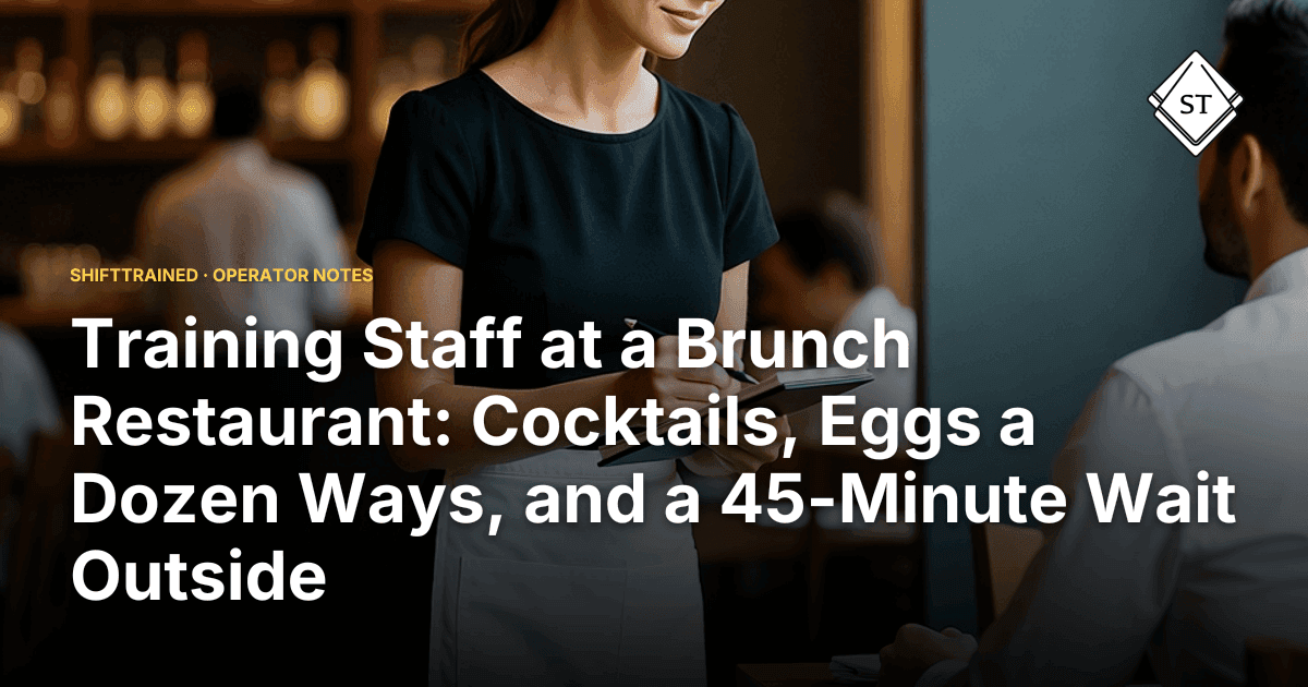 Training Staff at a Brunch Restaurant: Cocktails, Eggs a Dozen Ways, and a 45-Minute Wait Outside