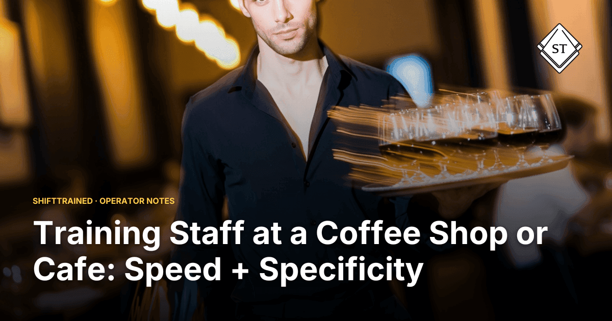 Training Staff at a Coffee Shop or Cafe: Speed + Specificity