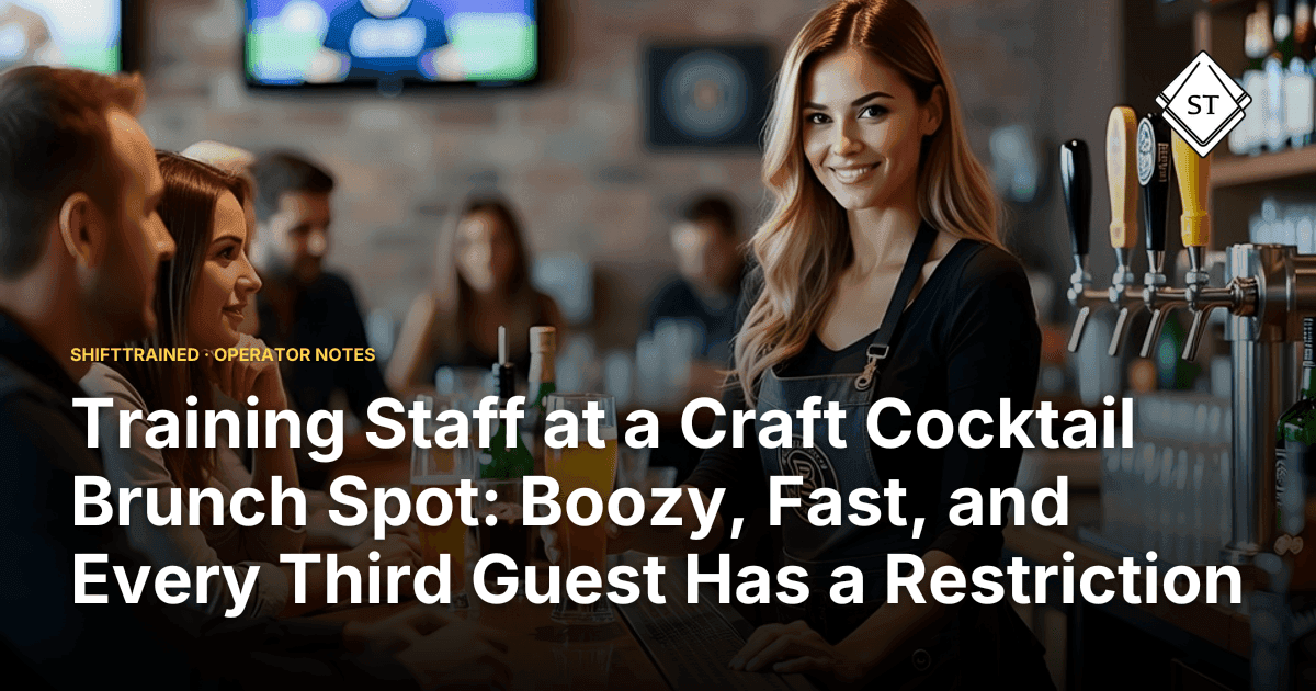 Training Staff at a Craft Cocktail Brunch Spot: Boozy, Fast, and Every Third Guest Has a Restriction