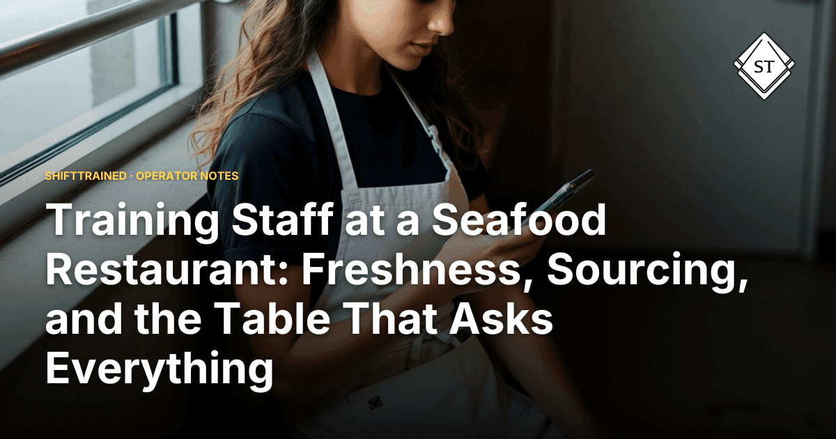 Training Staff at a Seafood Restaurant: Freshness, Sourcing, and the Table That Asks Everything