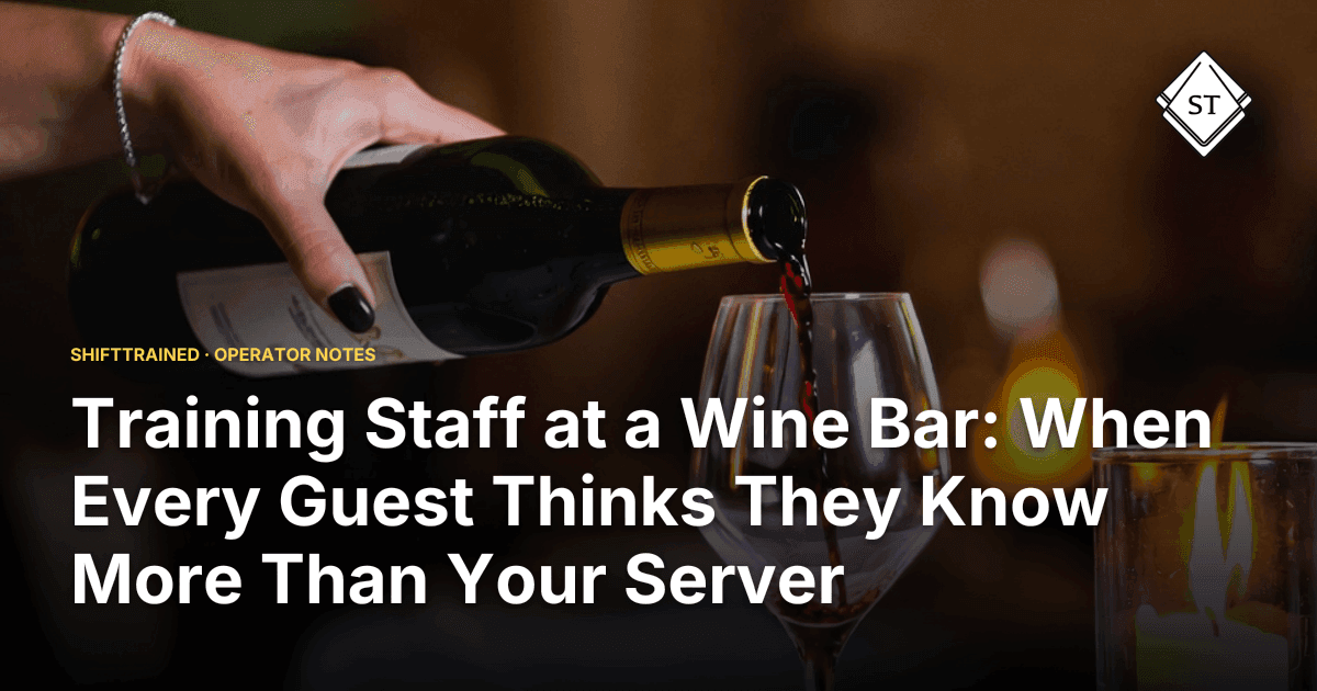 Training Staff at a Wine Bar: When Every Guest Thinks They Know More Than Your Server