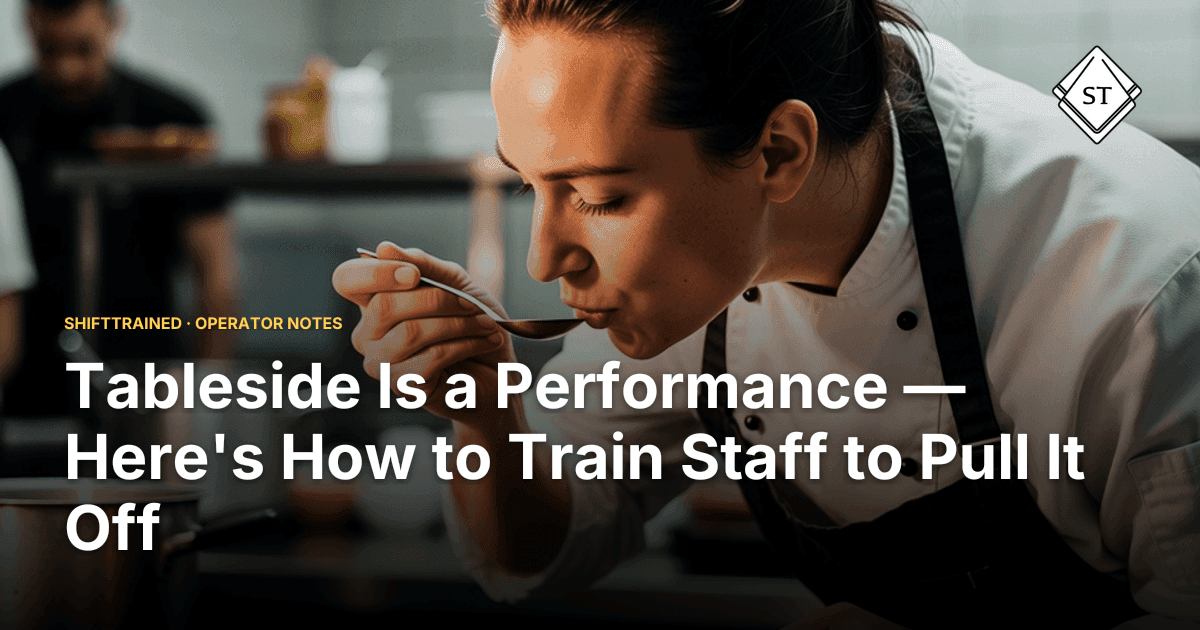 Tableside Is a Performance — Here's How to Train Staff to Pull It Off