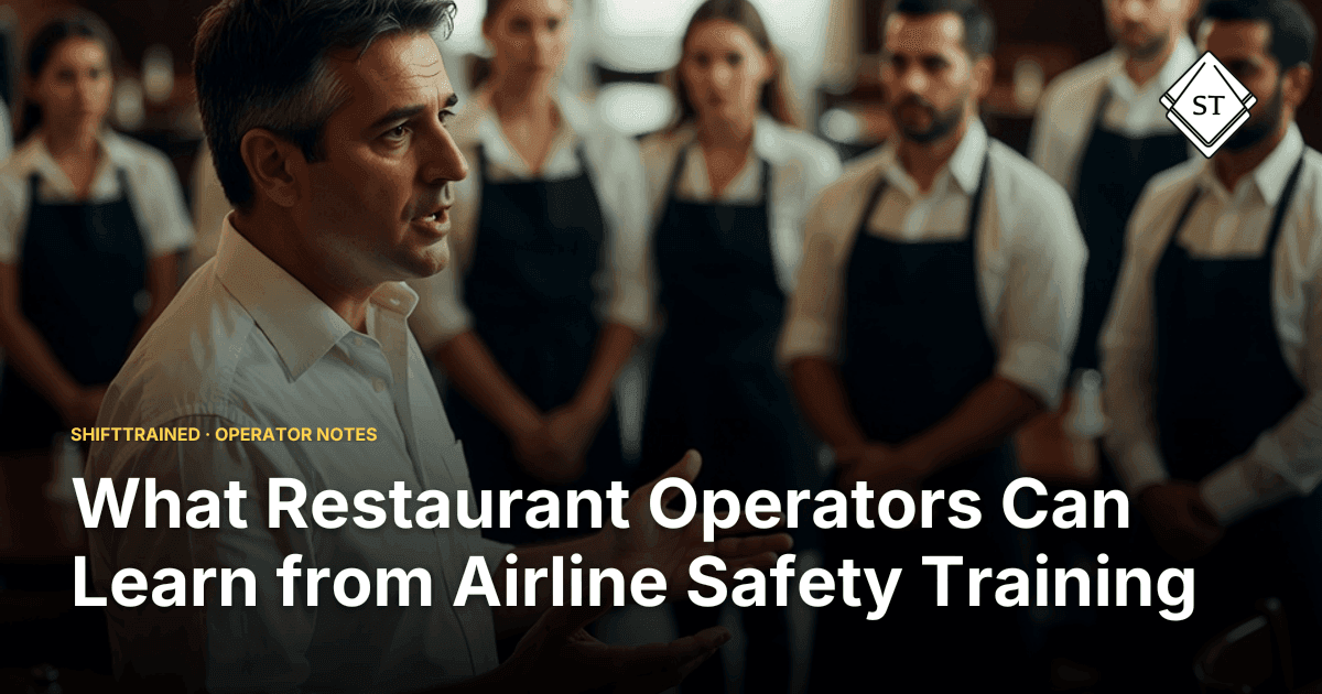 What Restaurant Operators Can Learn from Airline Safety Training