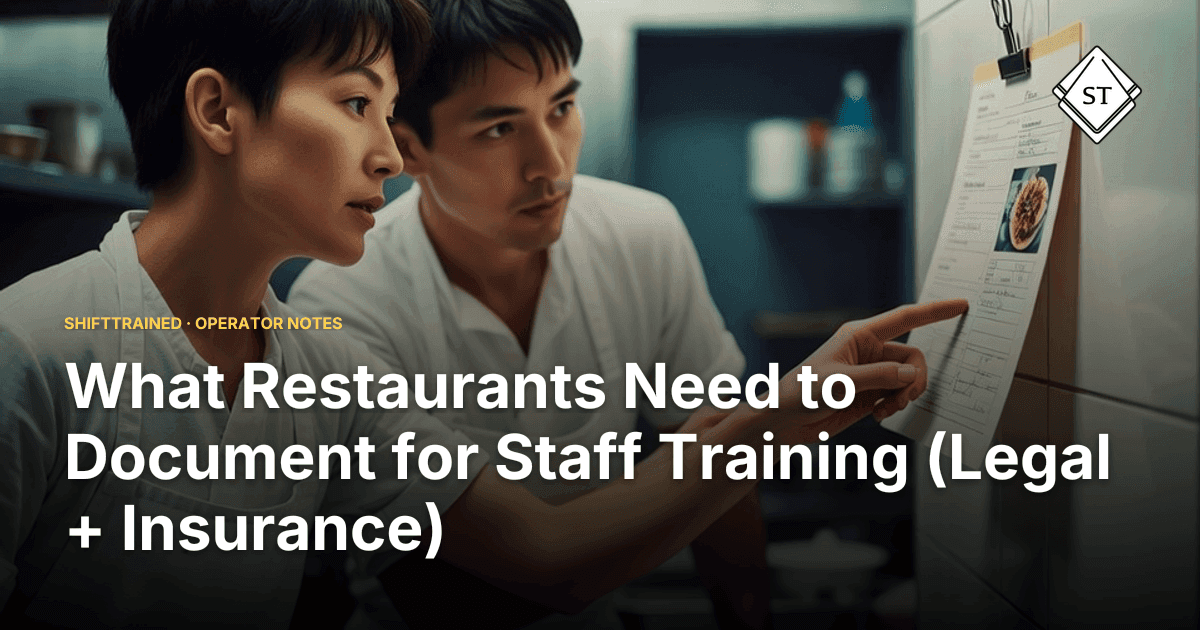 What Restaurants Need to Document for Staff Training (Legal + Insurance)