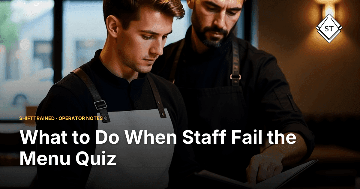 What to Do When Staff Fail the Menu Quiz