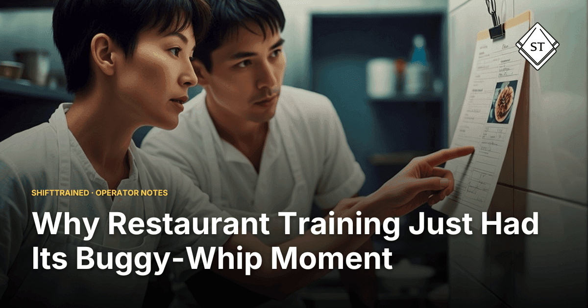 Why Restaurant Training Just Had Its Buggy-Whip Moment