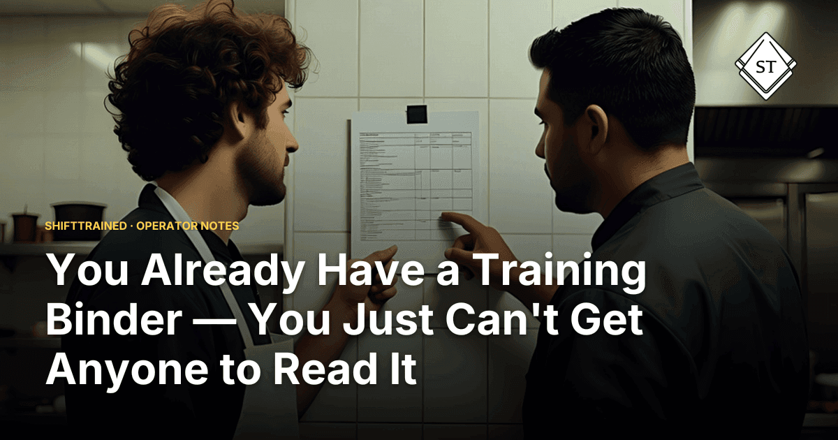 You Already Have a Training Binder — You Just Can't Get Anyone to Read It