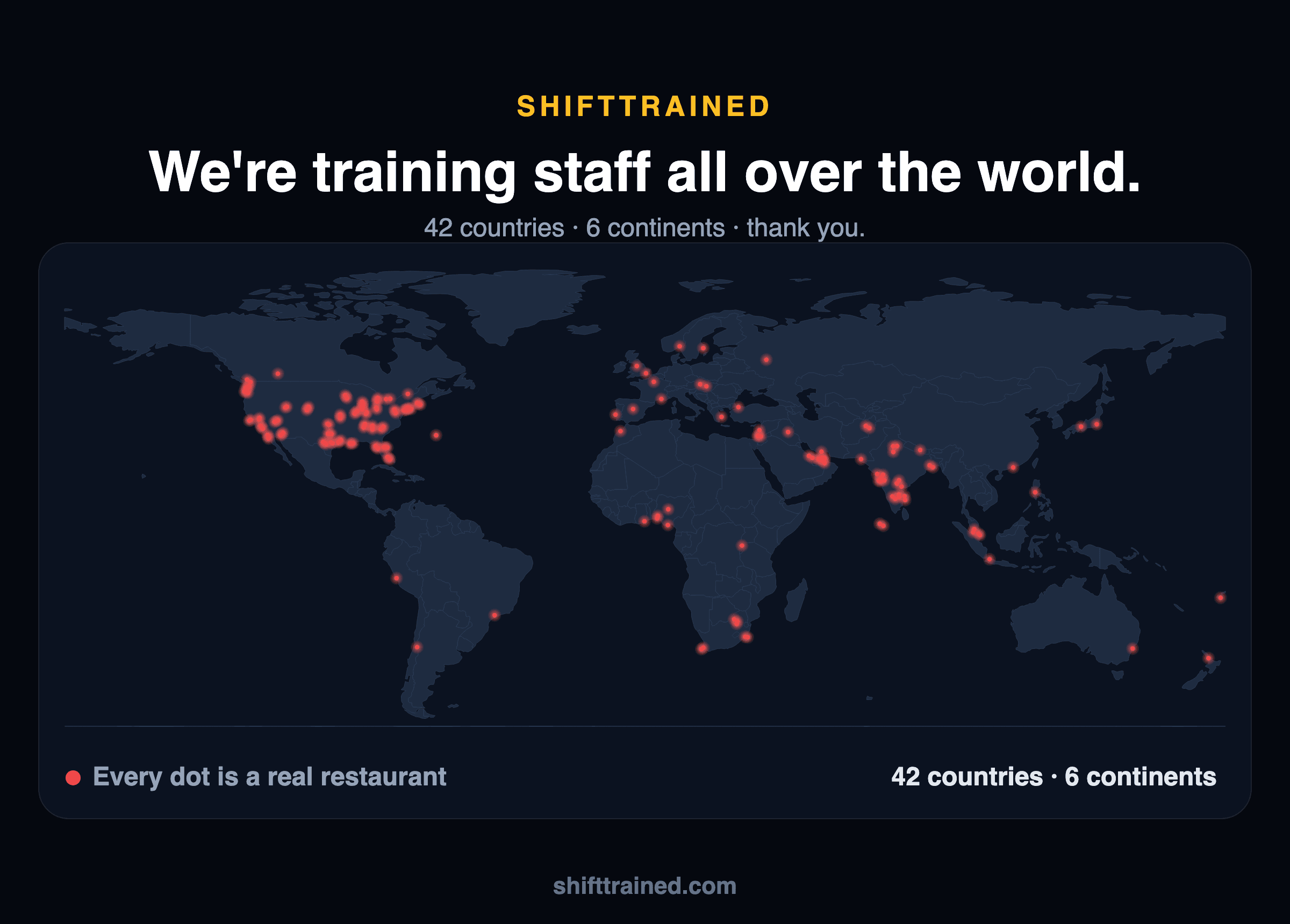 We're Training Restaurant Staff in 42 Countries Across 6 Continents